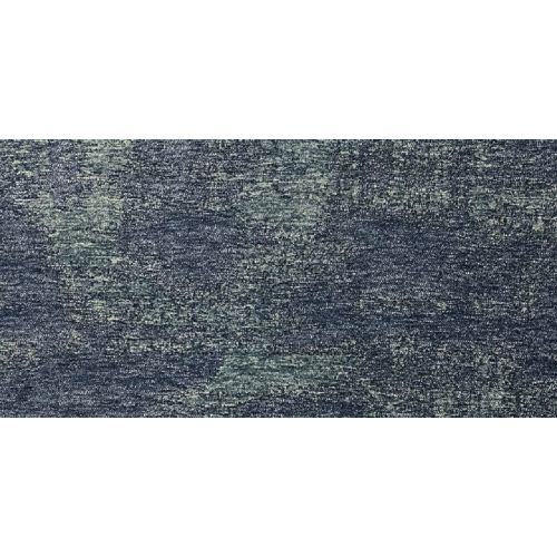 Brushstroke Bed Scarf, Abstract Chenille Jacquard, Polyester, King 24x104, Blue